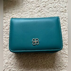 DERIMOD Elegant Teal Leather Women's Bag zippy wallet